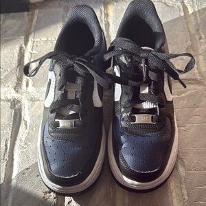 Nike Air Force 1 Black and Blue Sneakers size 3
